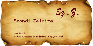 Szondi Zelmira névjegykártya